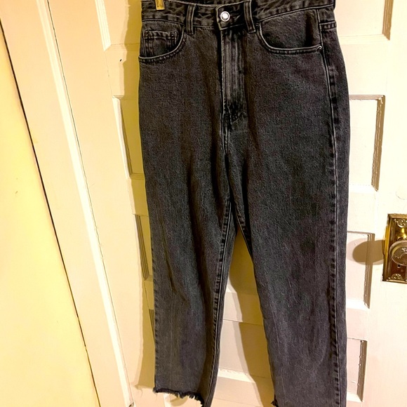 High Waisted Distressed Black Jeans - Picture 1 of 4